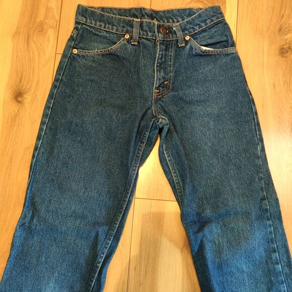 Vintage 80s Levi’s 505 Denim Jeans Mens 27x29 Orange Tab USA Made Dark Wash Rare - Picture 3 of 15